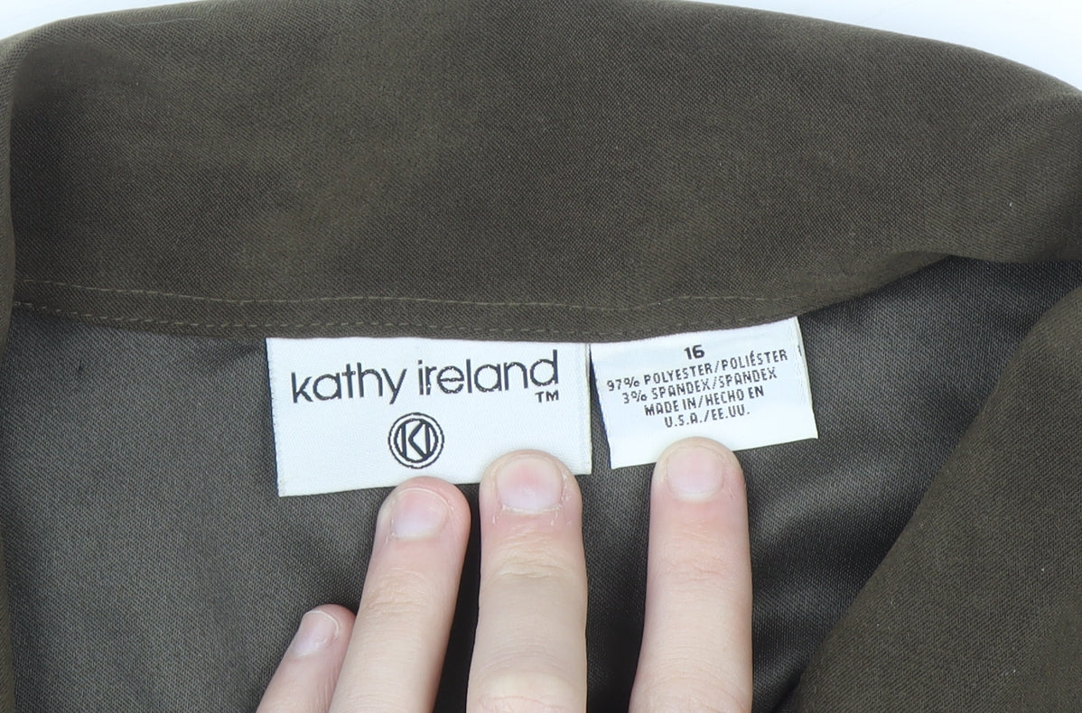 Kathy Ireland Women’s Brown Size 16 Button Shirt Dress