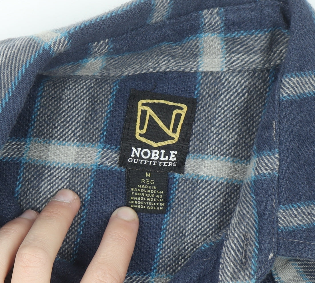 Noble Outfitters Men's Blue Check Flannel Cotton Long Sleeve Shirt M