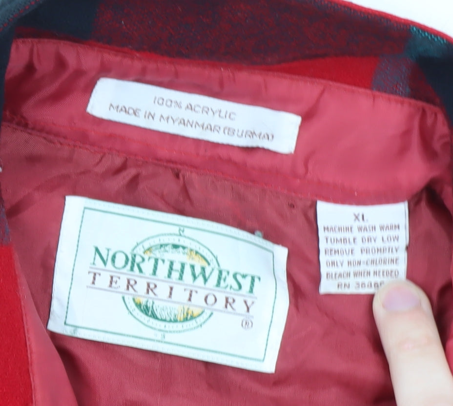 Northwest Territory Men's Red Check Flannel Button-Up Shirt XL