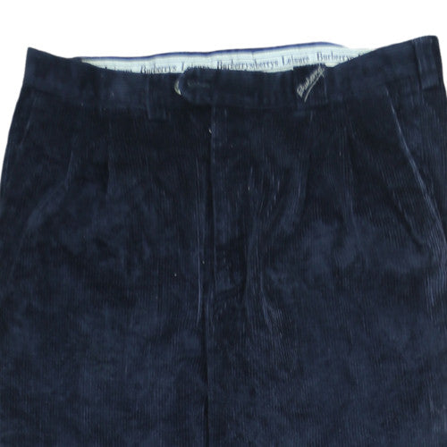 Burberrys Men's Blue Corduroy Regular Fit Trousers Size 44