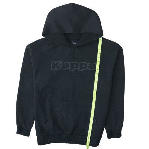 Kappa Men’s Black Pullover Hoodie L Regular Fit Sports Logo