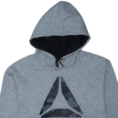 Reebok Men's Grey XL Pullover Hoodie Fleece Sports Sweatshirt
