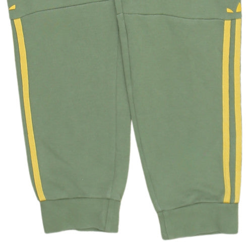 Adidas Men Green Jogger Sweatpants Size S Elastic Waist Cotton Blend