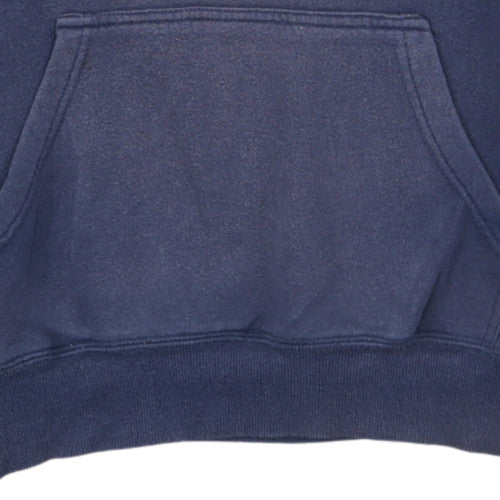 Champion Men's Blue Pullover Hoodie L Athletic Logo Fleece