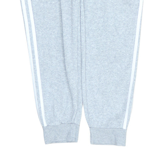 Adidas Men Grey Jogger Sweatpants Size M Regular Fit Side Stripe