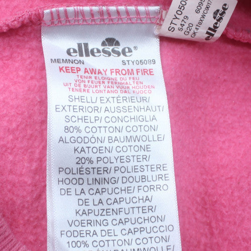 Ellesse Women Pink Pullover Hoodie Sweatshirt Size M Cotton Blend