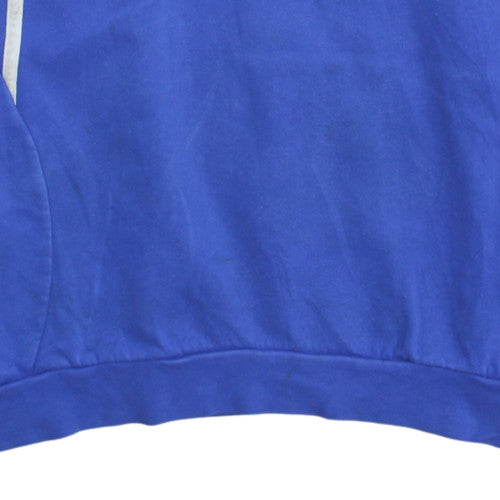 Adidas Men's Blue 1/4 Zip Sports Sweatshirt L Logo Fleece