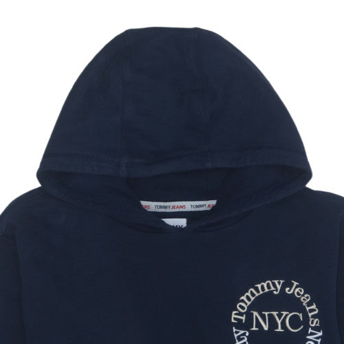 Tommy Jeans Men's Blue 2XL Pullover Hoodie NYC Logo Sweatshirt