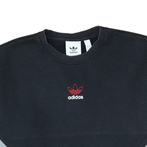 Adidas Men's Black Grey Pullover Sweatshirt Size M Crew Neck Logo
