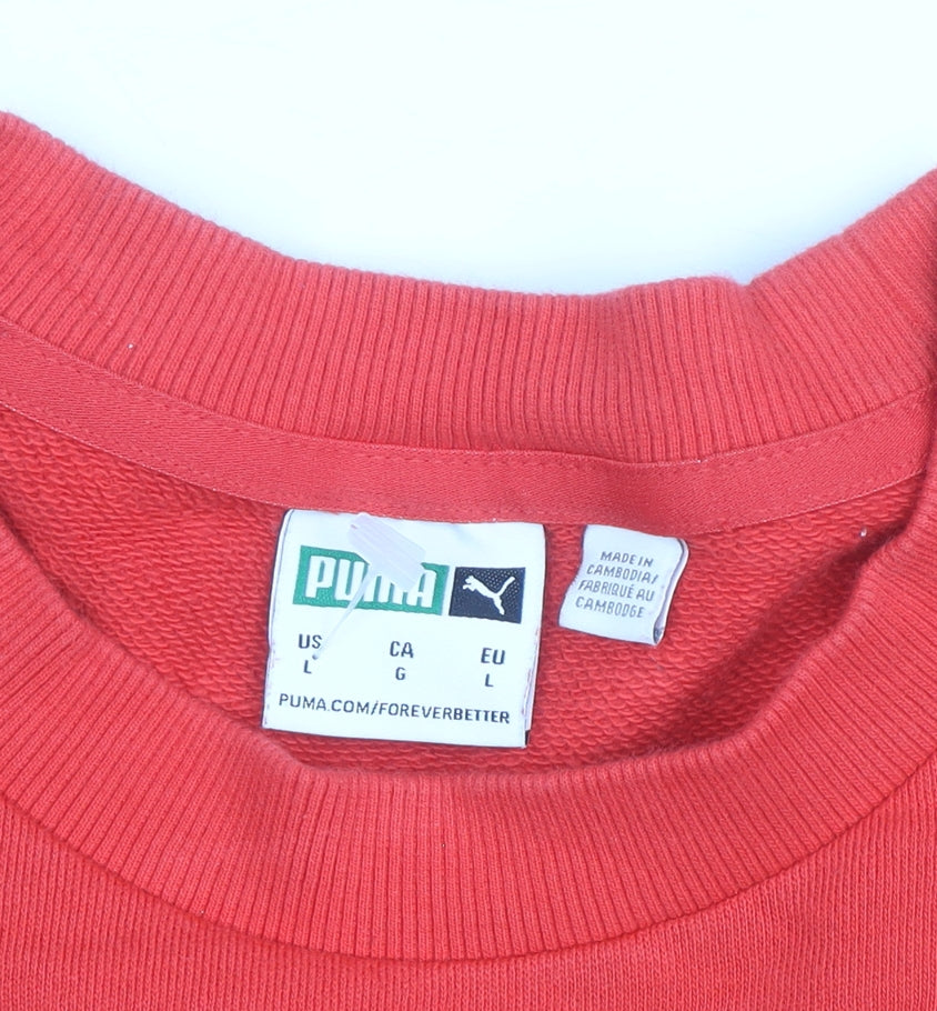 Puma Womens Red Crew Neck Pullover Sweatshirt Size L