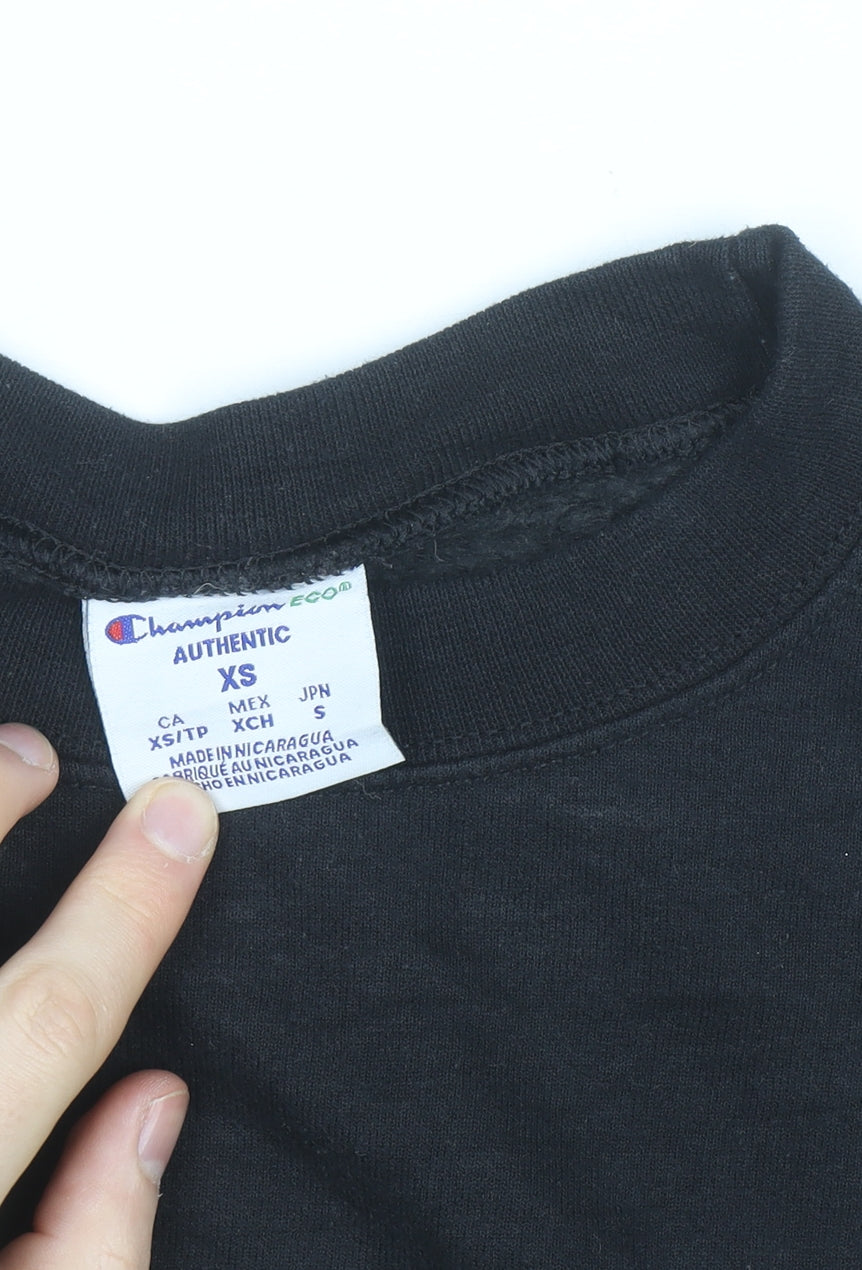 Champion Womens Black Ohio Wesleyan University Crew Neck Sweatshirt XS