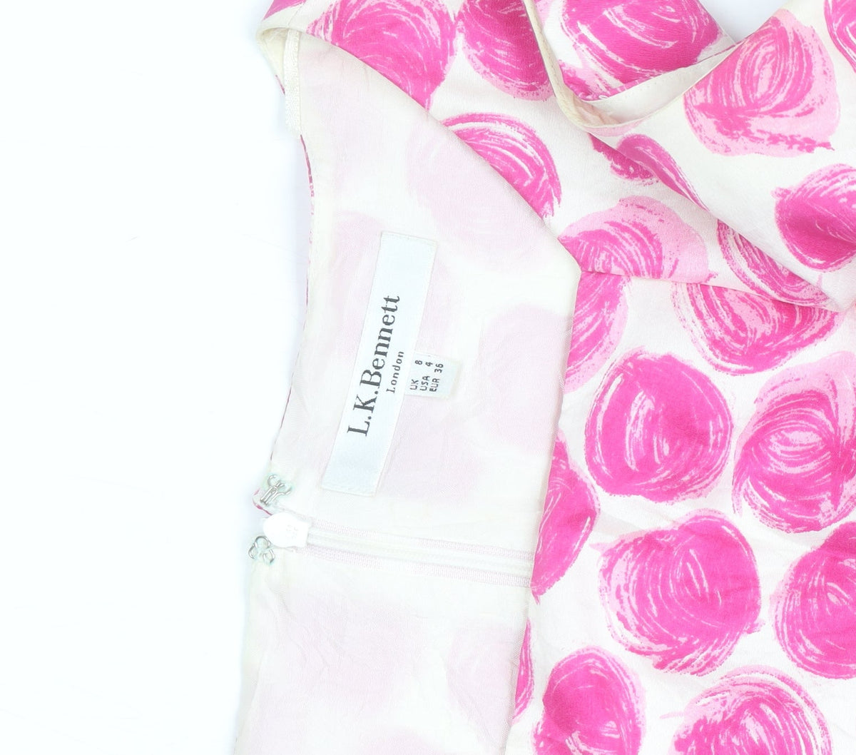 L.K. Bennett Women’s Pink Silk A-Line Sleeveless Dress Size 8
