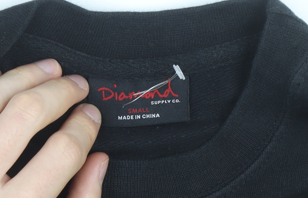 Diamond Supply Co. Men's Black Small Crew Neck Graphic Sweatshirt