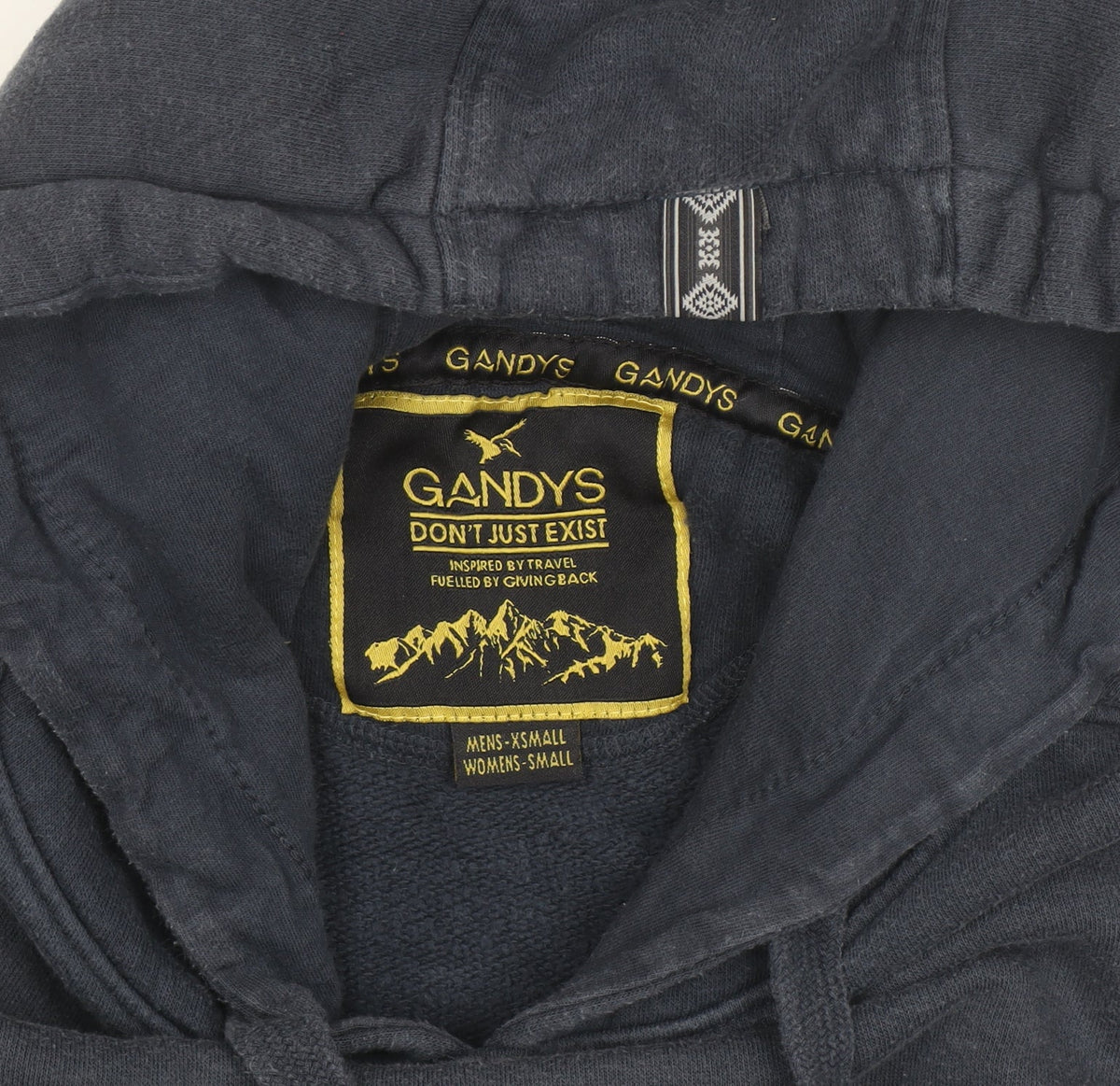 Gandys Navy Blue Womens Small Pullover Hoodie with Graphic Print