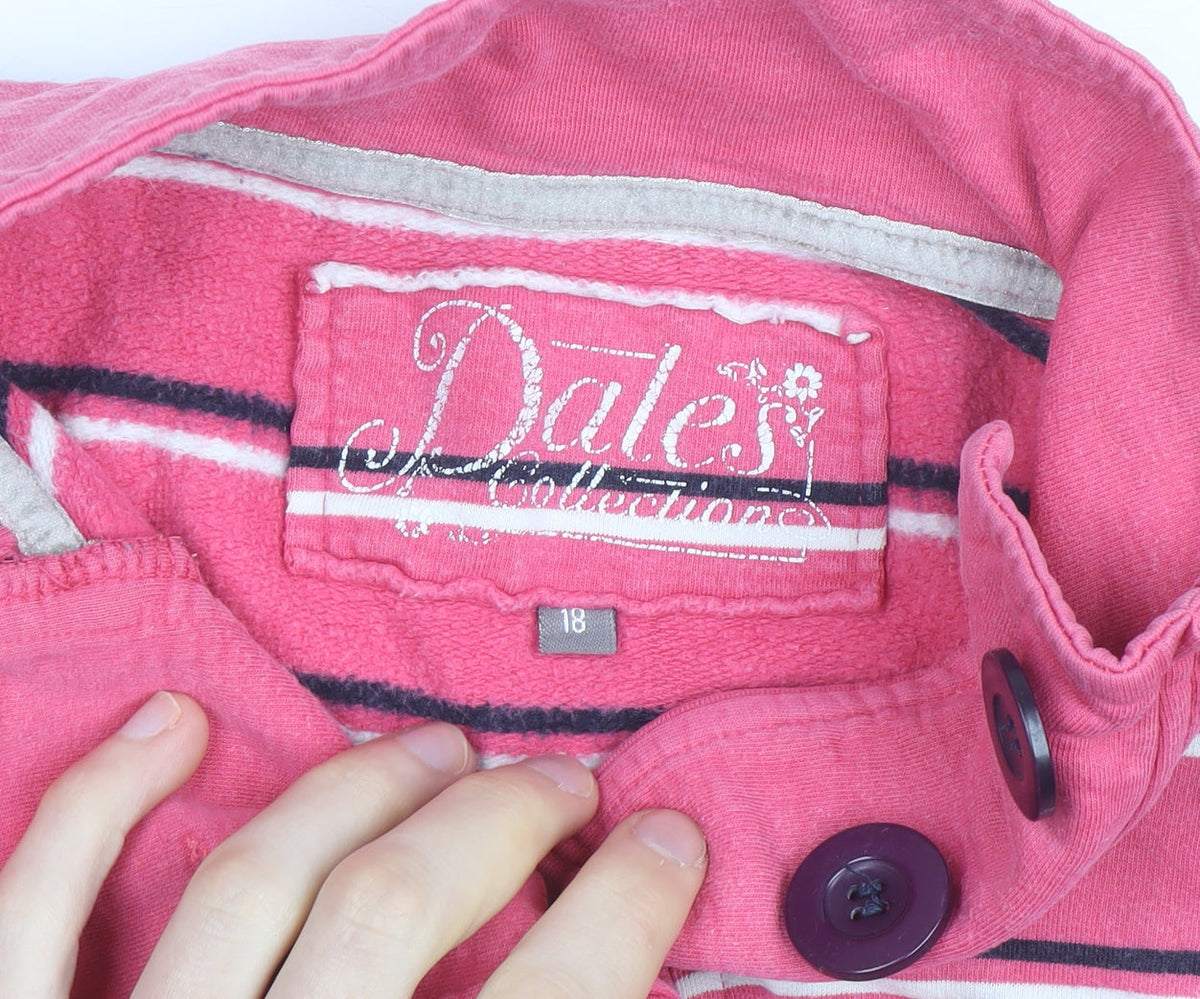 Dales Collection Women's Pink Striped Long Sleeve Button-Up Size 18
