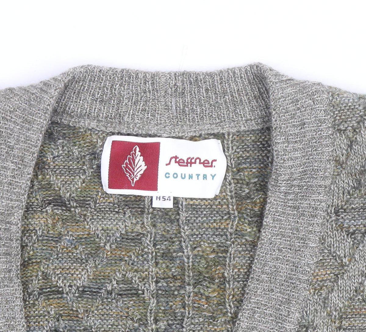 Steffner Country Men's Grey Wool Cable Knit Vest XL