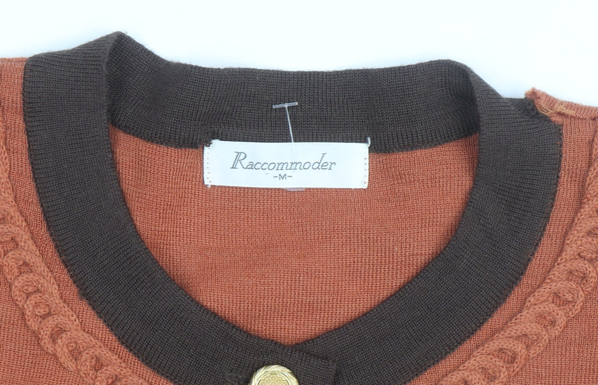Raccommoder Women’s Brown Wool Long Sleeve Embroidered Cardigan M