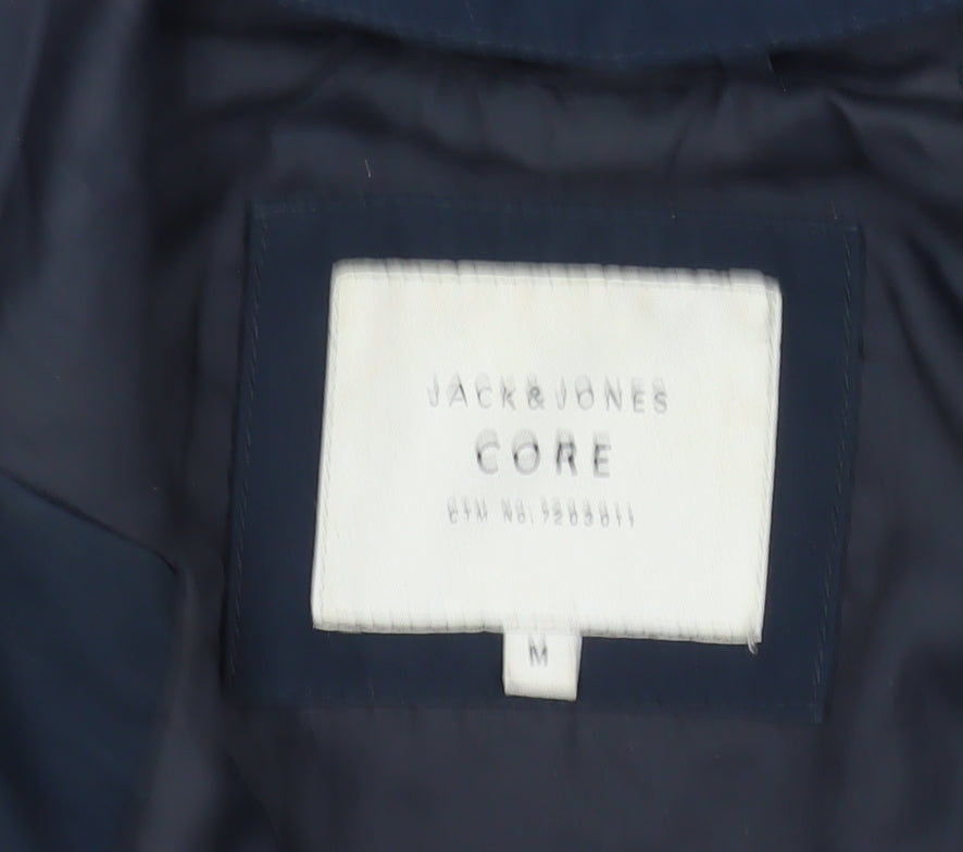 Jack & Jones Men's Blue Hooded Windbreaker Jacket Size M