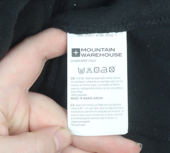 Mountain Warehouse Women's Black Fleece Jacket Size 12 Full Zip Lightweight