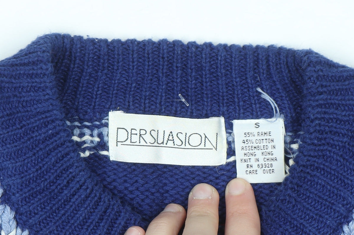 Persuasion Women Red Christmas Fair Isle Knit Jumper Size S