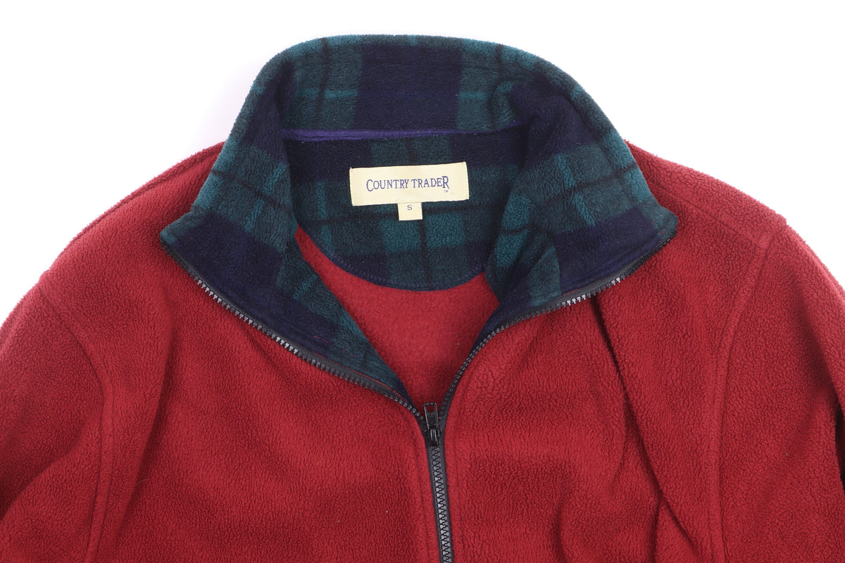 Country Trader Men's Red Fleece Full Zip Jacket Size S