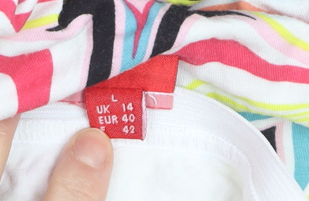 ELLE Women’s Multicoloured Strapless Tunic Cotton Blouse Size 14