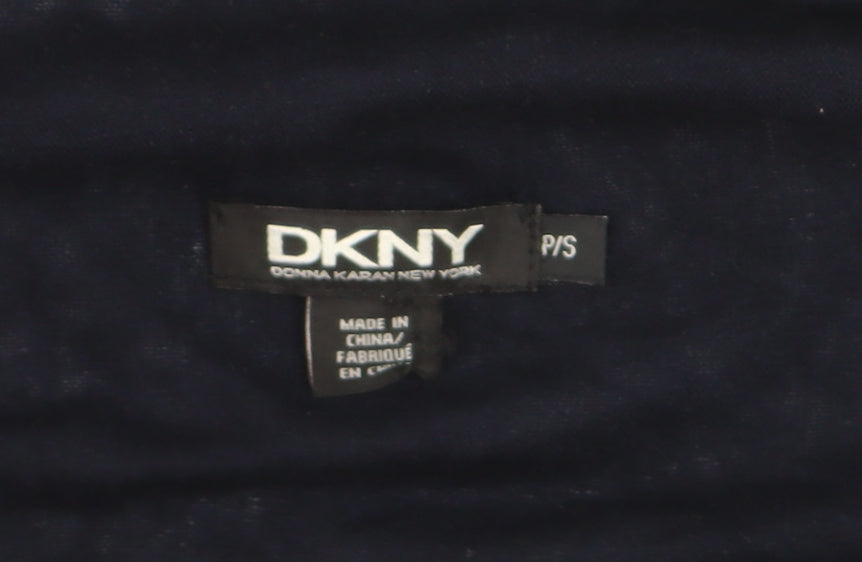 DKNY Women's Blue Silk Cashmere Open Front Cardigan S