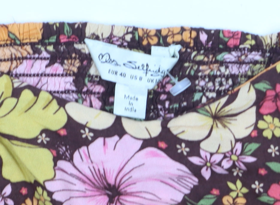 Miss Selfridge Women’s Multicoloured Floral Off Shoulder Dress Size 12