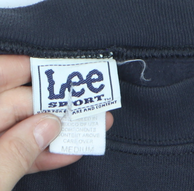 Lee Sport Men's Black Medium Pullover Sweatshirt Destin Graphic Retro