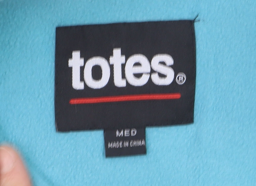 Totes Womens Blue Water Resistant Full Zip Mid-Length Jacket Size M