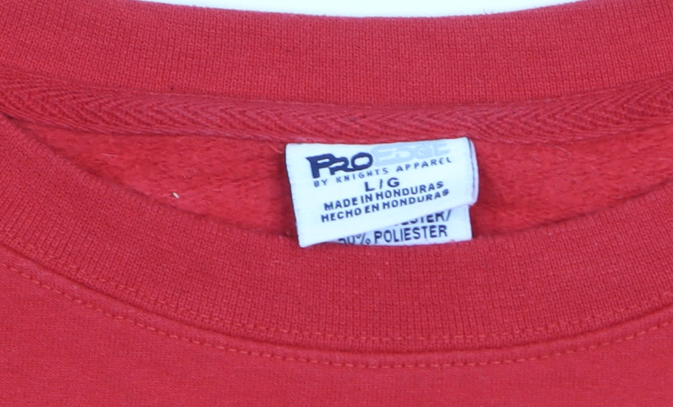 Pro Edge Men’s Red Wisconsin Logo Pullover Jumper Size L