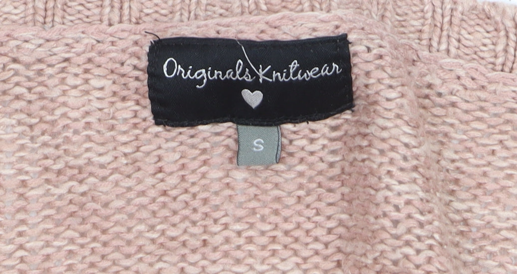 Originals Knitwear Women Beige Chunky-Knit Cardigan Small