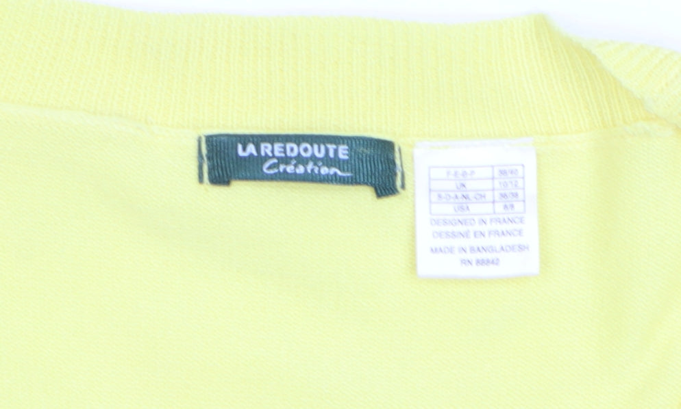 La Redoute Women Yellow Acrylic Blend V-Neck Cardigan Size 10-12
