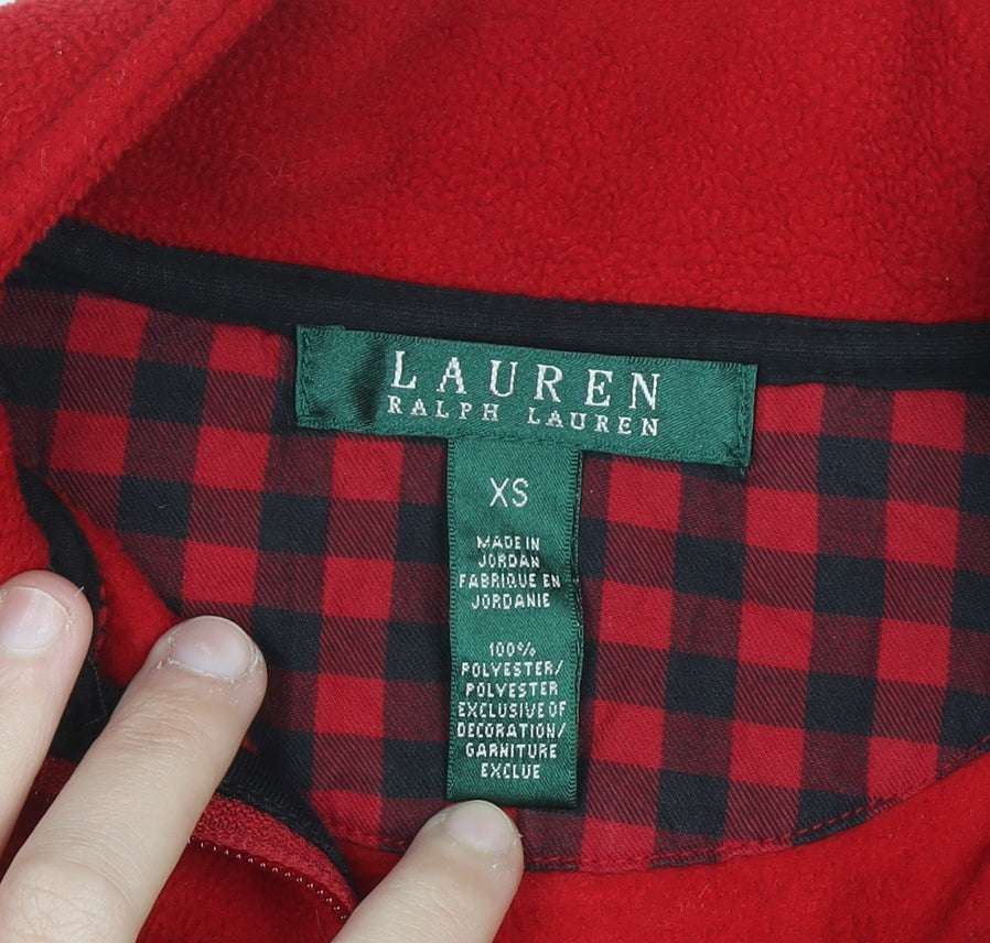 Lauren Ralph Lauren Women Red Fleece Full Zip Sweatshirt XS