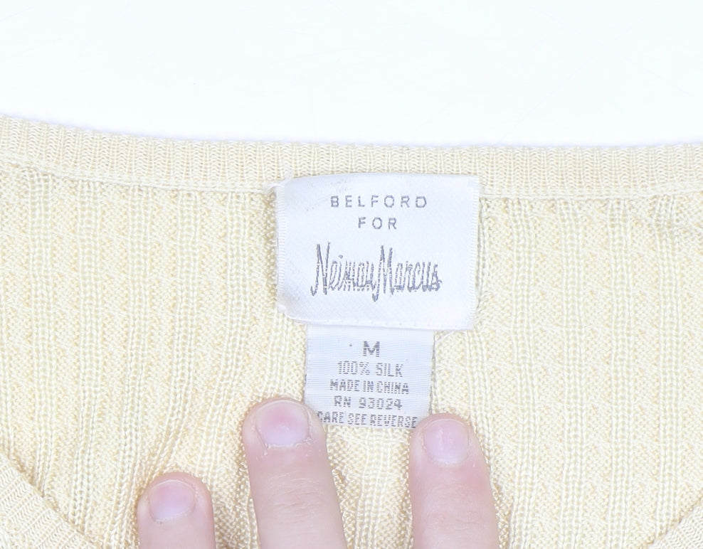 Belford for Neiman Marcus Women's Beige Silk Knit Jumper M