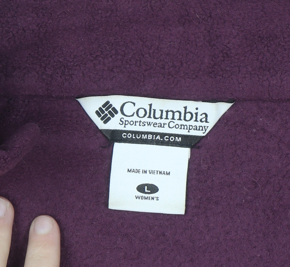 Columbia Women's Purple Full Zip Fleece Sweatshirt Size L