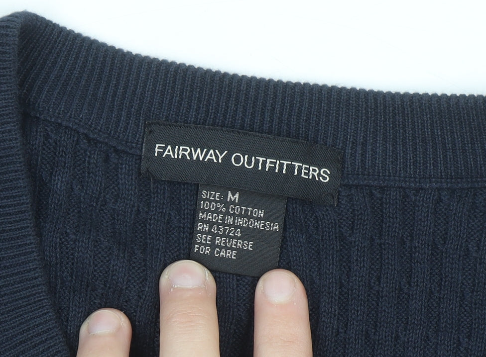 Fairway Outfitters Men's Blue Cotton V-Neck Golf Vest Jumper M