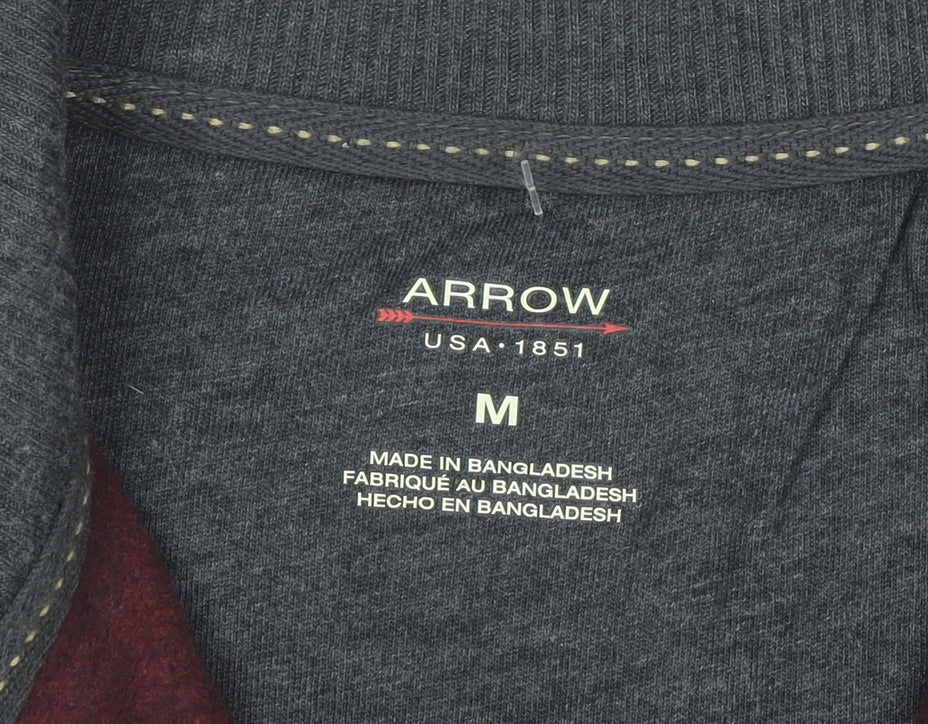 Arrow Men's Burgundy 1/4 Zip Fleece Sweatshirt M