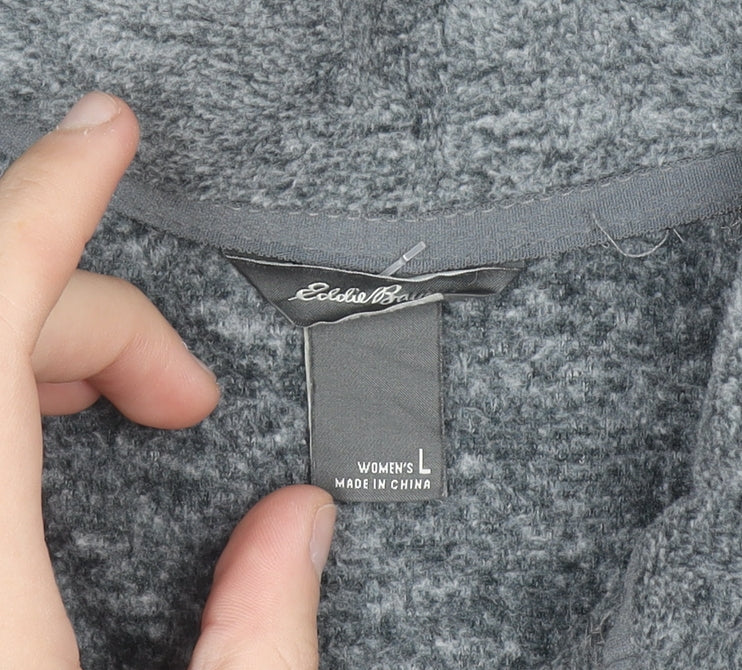 Eddie Bauer Women's Grey 1/2 Zip Fleece Pullover Sweatshirt L