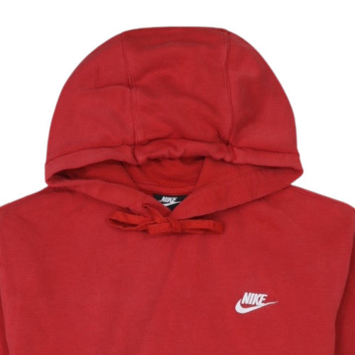 Nike Men's Red Pullover Hoodie Small Embroidered Logo Fleece