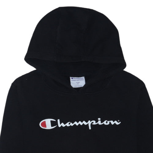 Champion Boys Black Pullover Hoodie Size 14 Youth Cotton Blend Authentic Logo