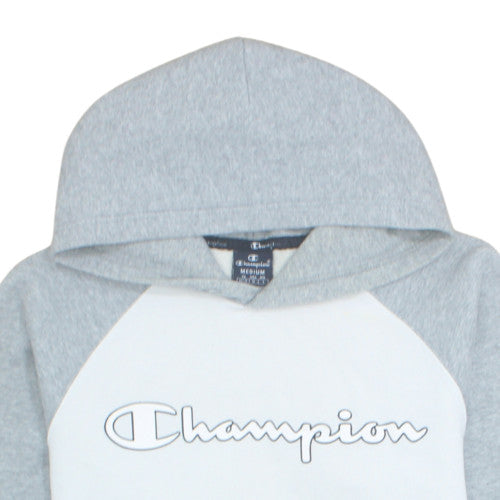 Champion Men’s Grey Pullover Hoodie Medium Fleece Logo Sweatshirt
