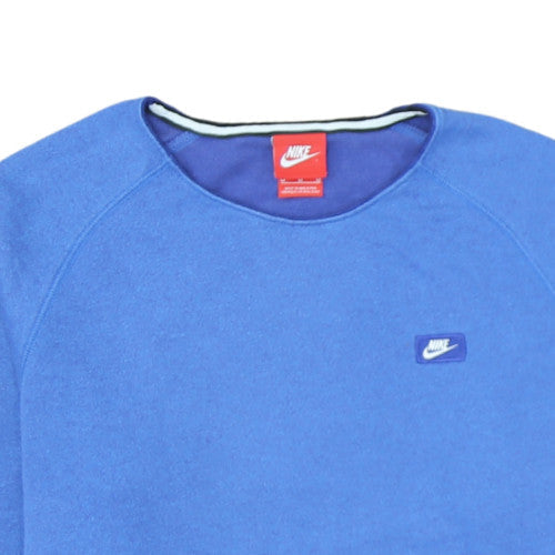 Nike Womens Blue Pullover Sweatshirt M Cotton Blend Casual Crew Neck