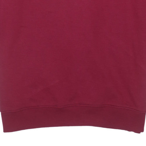 Tommy Jeans Womens Red Pullover Sweatshirt M Logo Cotton Blend
