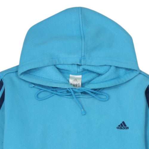 Adidas Women Blue XL Pullover Hoodie with Drawstring & Logo
