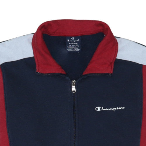 Champion Men's Blue Red Full Zip Sweatshirt M Fleece Sportswear