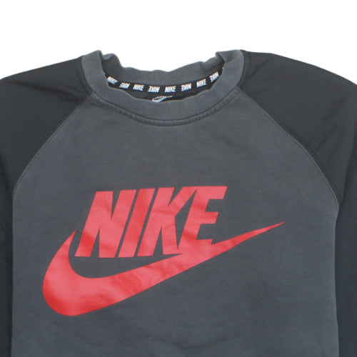 Nike Men's Grey Crew Neck Logo Pullover Sweatshirt M