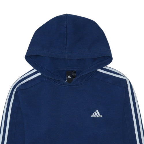 Adidas Mens Blue Pullover Hoodie Classic Fit Long Sleeve