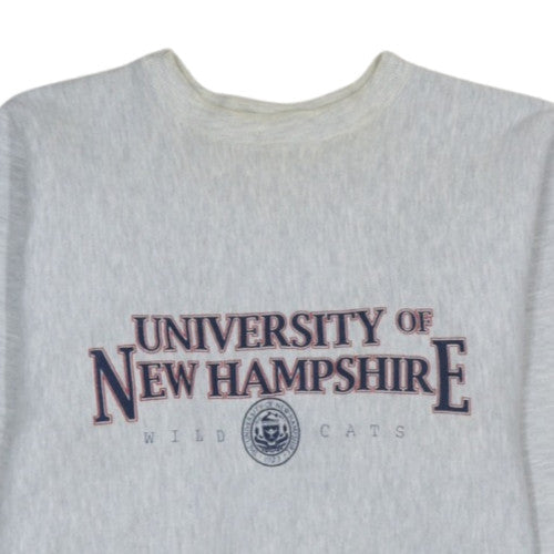 Champion Womens Grey Reverse Weave Pullover Sweatshirt Large University Graphic