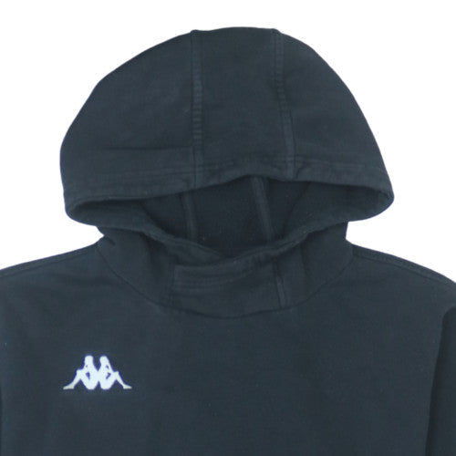 Kappa Men's Black Pullover Hoodie M Fleece Embroidered Logo Sportswear